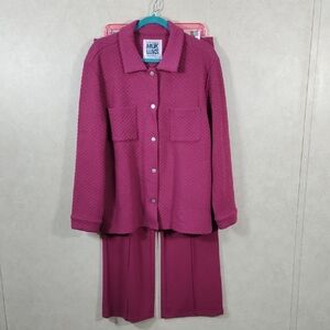 04526 Muk Luks berry quilted jacket and pants L